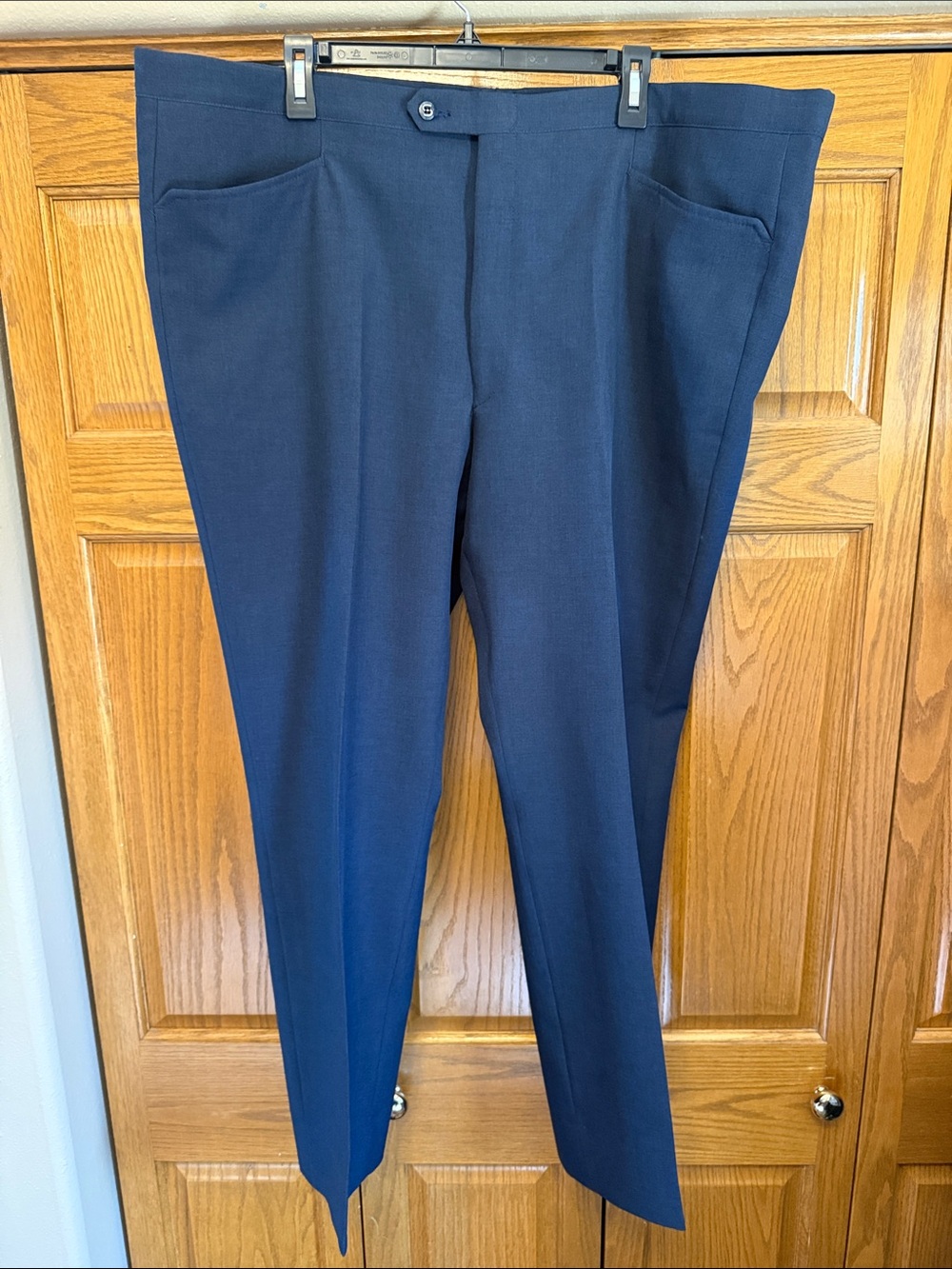 VTG Sansabelt by Jaymar Mens Navy Flat-Front Dress Pants/See Pics 4 Measurements